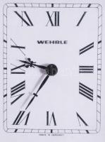 Wehrle ritka négyoldalas asztali óra, elemes, m: 14 cm