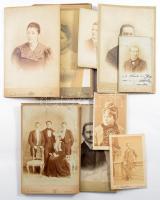18 db vegyes keményhátú fotó, külföldi (főként bécsi) műtermekből, változó méretben és állapotban