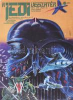 1984 Helényi Tibor (1946-2014): A Jedi visszatér (A Csillagok háborúja (Star Wars) VI.) kisplakát, papír, jelzett a plakáton, hátoldalán órarend. 25x18 cm / Star Wars Episode VI: Return of the Jedi, Original Hungarian movie poster, 25x18 cm