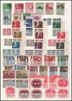 1946-1955 Többpéldányos összeállítás, benne jó sorok is, 3 db A/4-es berakólap 4 oldalán