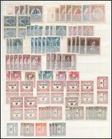 1920-1933 + 1935-1944 Többpéldányos összeállítások sok sorral, 7 db A/4-es berakólap 10 oldalán