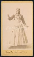cca 1870 Egyiptomi táncosnő, keményhátú fotó, 10,5×6,5 cm
