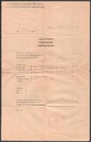 1920 Trieszt (Trieste), M. Kir. Hadifogoly Fogadó Bizottság által kiállított igazolvány a volt 68. Jászkun gyalogezred tagja részére