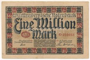 Német Birodalom / Württemberg / Stuttgart 1923. 1.000.000M T:F German Empire / Württemberg / Stuttgart 1923. 1.000.000 Mark C:F