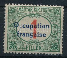 Arad 1919 Pirosszámú portó 1f próbanyomat / proof Sign: Bodor