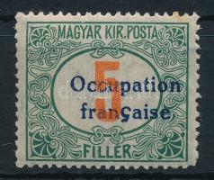 Arad 1919 Pirosszámú portó 5f próbanyomat / proof Sign: Bodor (rozsda folt / stain)