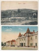2 db RÉGI magyarországi város képeslap vegyes minőségben: Szolnok, Szerencs / 2 pre-1945 Hungarian town postcards in mixed quality