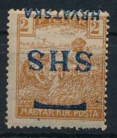 SHS 1918 Arató 2f fordított felülnyomással, Bodor vizsgálójellel