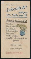 Lebovits szűcs és szőrmeáruk (Bp. VII. Király u.) számolócédula