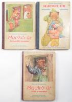 Sebők Zsigmond: Mackó úr első utazása.; Mackó úr második utazása.; Mackó úr harmadik utazása. (3 kötet.) Bp., 1932/é.n., Singer és Wolfner, 47+(1) p.; 79+(1) p.; 48 p. Kiadói félvászon-kötés, változó állapotban, kissé viseltes borítókkal.
