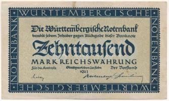 Német Birodalom / Weimari Köztársaság / Württemberg / Stuttgart 1923. 10.000M T:F szép papír German Empire / Weimar Republic / Württemberg / Stuttgart 1923. 10.000 Mark C:F fine paper Krause P#S982