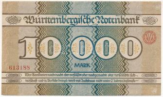 Német Birodalom / Weimari Köztársaság / Württemberg / Stuttgart 1923. 10.000M T:F szép papír
German...
