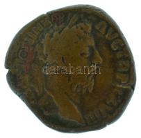 Római Birodalom 173-174 / Marcus Aurelius / Róma / Sestertius bronz (23,96g) T:VF patina Roman Empire 173-174 / Marcus Aurelius / Rome / Sestertius bronze "M ANTONINVS AVG TR P XXVIII / [IMP VII COS III] - S-C" Providentia standing front, head left, holding wand and sceptre; globe at feet (23,96g) C:VF patina RIC III 1114