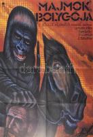 1981 Molnár Kálmán (1943-2017): Majmok bolygója, amerikai film plakátja. Jelzett Hajtva, jó állapotban 58x82 cm