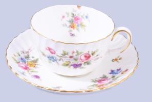 Minton Marlow 6 darab csésze alátéttel, jelzett, sérüléssel, d: 14 cm