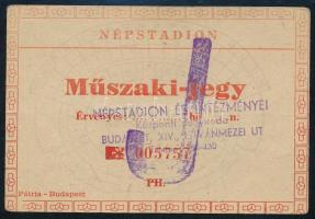 Népstadion műszaki jegy