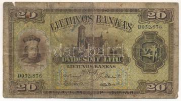 Litvánia 1930. 20L T:VG,G Lithuania 1930. 20 Litu C:VG,G Krause P#27