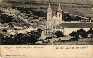 Garamszentbenedek, Sankt Benedikt, Sväty Benadik, Hronsky Benadik; Ősrégi Benedek-rendi monostor a templommal, bencés apátság. Brunczlik Imre kiadása, Zlinszky J. felvétele / abbey church, monastery (EB)