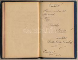 1910-1912 Régi emlékkönyv kb. 30 oldalnyi bejegyzéssel, rajzokkal