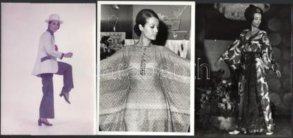 Csató Mari modell, manöken, 5 db fotó, 17×12 cm