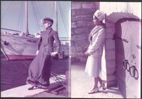 Csató Mari modell, manöken, 5 db fotó, 17×12 cm