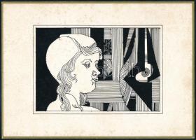 1984 Szász Endre bécsi, Dorotheum-beli kiállításának grafikájával illusztrál meghívója 21x15 cm