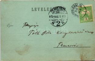 1910 Szepesváralja, Spisské Podhradie; Szepesvár este holdfényben. Kézmarssky M. és Handlovics Imre ...