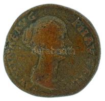 Római Birodalom 145-146 / II. Faustina / Róma / Sestertius bronz (23,85g) T:VF Roman Empire 145-146 / Faustina II / Rome / Sestertius bronze "FAVSTINAE AVG PII AVG FIL / VENVS - S-C" Venus standing left, holding an apple and a rudder about which a dolphin is coiled (23,85g) C:VF RIC III 1388b