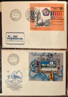 1980-1985 FDC gyűjtemény 2 db nagyalakú FDC / levél berakóban tokkal