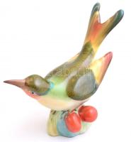 Herendi madár figura. Kézzel festett, jelzett, hibátlan. 8,5x11,5 cm