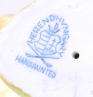 Herendi madár figura. Kézzel festett, jelzett, hibátlan. 8,5x11,5 cm