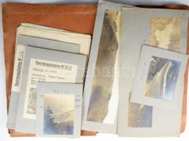 1917 Felderítőfotók az olasz frontról, panorámafelvételek, hátoldalon adatokkal, térképpel, 8 db fotó