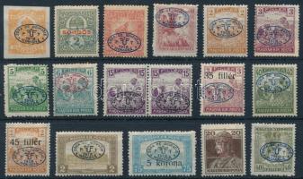 Debrecen I. 1919 17 db bélyeg Bodor vizsgálójellel (23.325)