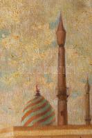 Pázmán József (1910-1991): Arab utcakép. Olaj, vászon, jelzett, keretben, 50×40 cm