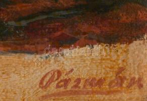 Pázmán József (1910-1991): Arab utcakép. Olaj, vászon, jelzett, keretben, 50×40 cm