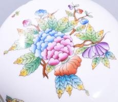 Herendi Viktória mintás bonbonier, jelzett, hibátlan, d: 11,5 cm