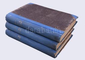 Horváth Mihály: Huszonöt év Magyarország történelméből 1823-1848. I-III. kötet. Horváth Mihály: Magyarország történelme IX-X. köt. Bp.,1886,Ráth Mór, XVI+461+3 p.; VII+466+2 p; VII+508 p. Harmadik kiadás. Átkötött félvászon-kötés, kopott borítóval, a gerinceken apró sérülésekkel.