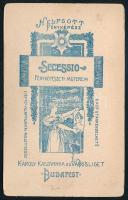 cca 1900-1910 Kislány portréja, vizitkártya Helfgott Sámuel "Secessio" fényképészeti műter...