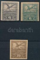 Debrecen II. 1920 3 klf vágott próbanyomat Bodor vizsgálójellel