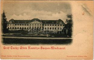 Szepesmindszent, Szepes-Mindszent, Biacovce, Bijacovce; Gróf Csáky Albin kastélya. Szoller Géza kiadása / castle (vágott / cut)