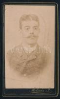 cca 1890 Férfiportré, vizitkártya borosjenői Molnár István (Kézdivásárhely és Sepsiszentgyörgy) műterméből, 11x6,5 cm (Ritka!)