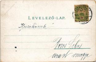 1904 Szászváros, Broos, Orastie; Iskola tér, gyógyszertár. H. Graef kiadása / square, pharmacy (EK)