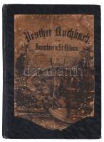 St. Hilaire, Josephine von: Die wahre Kochkunst, oder: neuester geprüftes und vollständiges Pester Kochbuch. [A főzés igaz művészete, avagy a legújabb Pesti Szakácskönyv]. Bp., 1873, Eggenberger IV + 518 p. Fünftundzwanzigste mit den neuesten Kochrecepten vermehrte Auflage. Német nyelven. Egészvászon kötés, az eredeti papírborító felhasználásával, egy lap restaurált