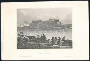 cca 1850 Visegrád romjainak látképe, "Gran in Ungarn", Hildburghausen, Kunstanstalt des Bibliographisches Instituts., acélmetszet, papír, 11x15 cm