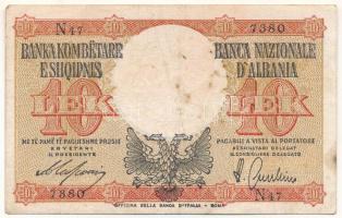 Albánia 1940. Olasz megszállás 10L "N47 7380" T:F Albania 1940. Italian occupation 10 Lek "N47 7380" C:F Krause P#11