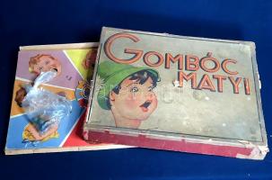 Gombóc Matyi. Ügyességi táblás játék gyerekek számára. Pályi Jenő grafikáival. (1942). 
Budapest, [...