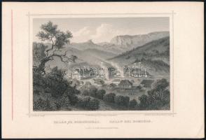 Balán Sz. Domonkosnál (Erdély) Balan RO Ludwig Rohbock (1824-1893) német grafikus részletgazdag acélmetszete a "Magyarország és Erdély eredeti képekben" című illusztrált topográfiai műből. Darmstadt, (1860). Druck und Verlag von G. G. Lange. Acélmetszet, mérete: 115x155 mm,