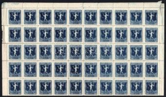 1924 Jótékonyság sor hajtott 100-as ívekben lemezhibákkal, papírráncokkal stb. (260.000++) (fogelvál...