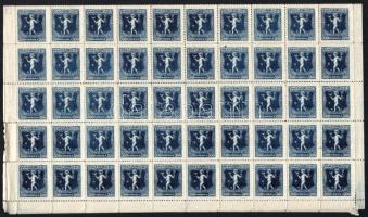 1924 Jótékonyság sor hajtott 100-as ívekben lemezhibákkal, papírráncokkal stb. (260.000++) (fogelvál...