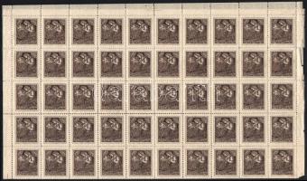 1924 Jótékonyság sor hajtott 100-as ívekben lemezhibákkal, papírráncokkal stb. (260.000++) (fogelvál...